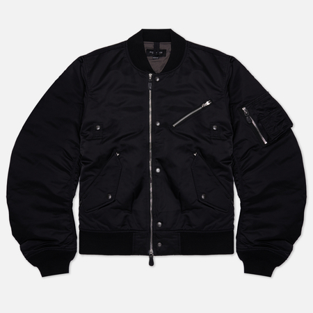 фото Мужская куртка бомбер eastlogue flight ma-1, цвет чёрный, размер s
