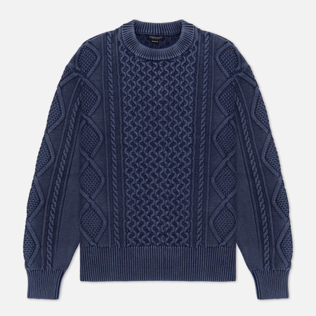 фото Мужской свитер eastlogue fade cable knit, цвет синий, размер s