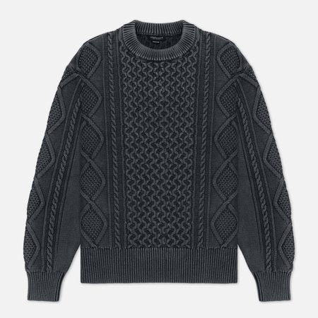 фото Мужской свитер eastlogue fade cable knit, цвет оливковый, размер s