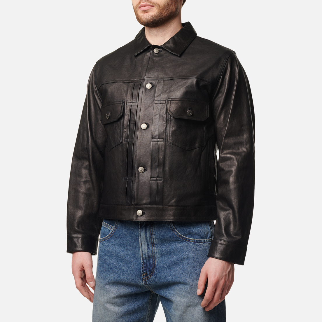 EASTLOGUE Мужская демисезонная куртка Trucker Leather