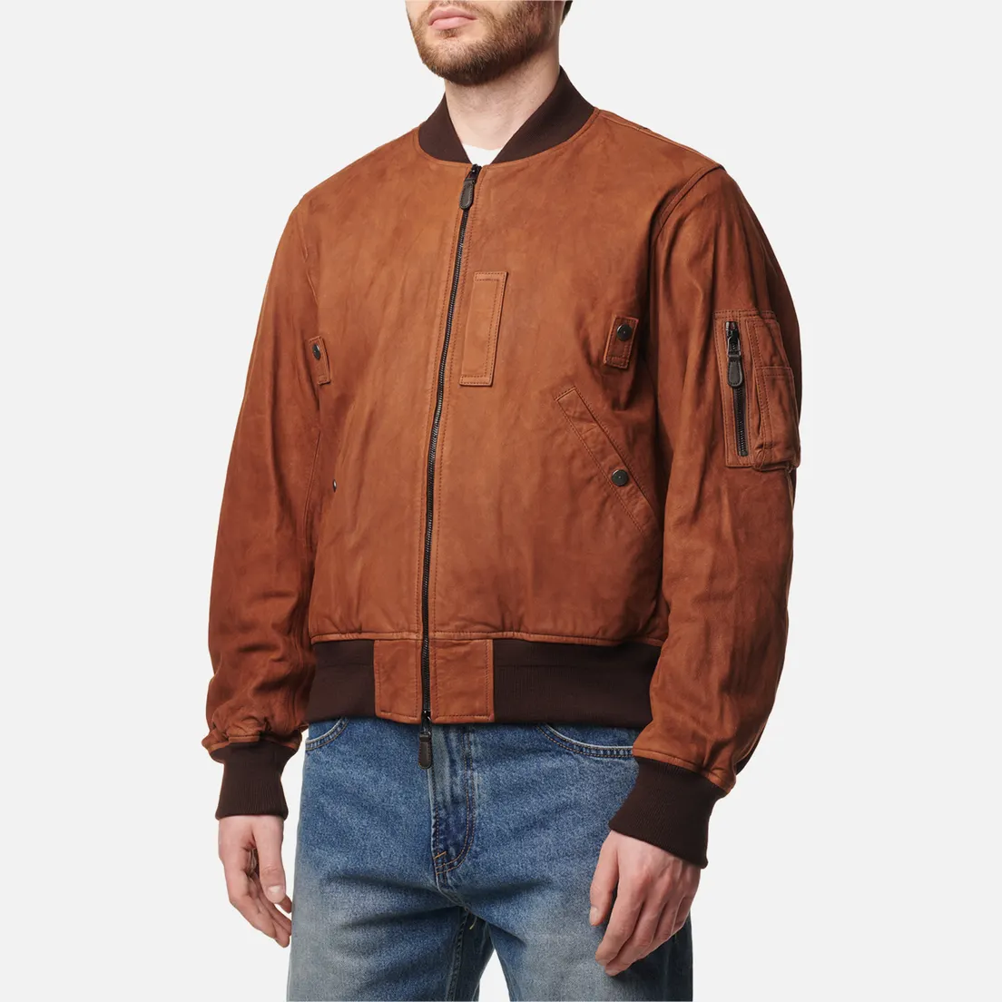 EASTLOGUE Мужская куртка бомбер MA-1 Leather