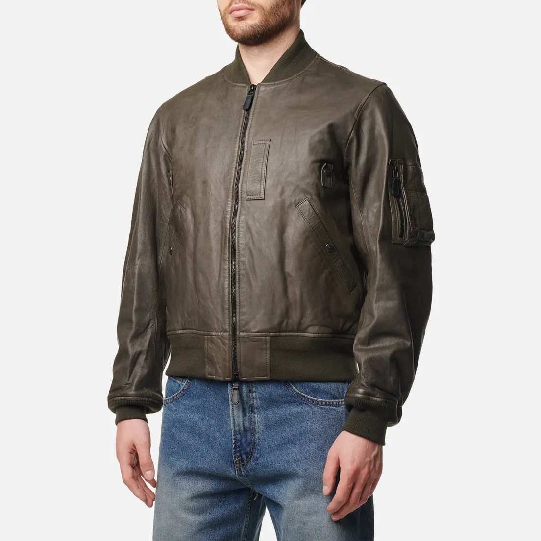 EASTLOGUE Мужская куртка бомбер MA-1 Leather