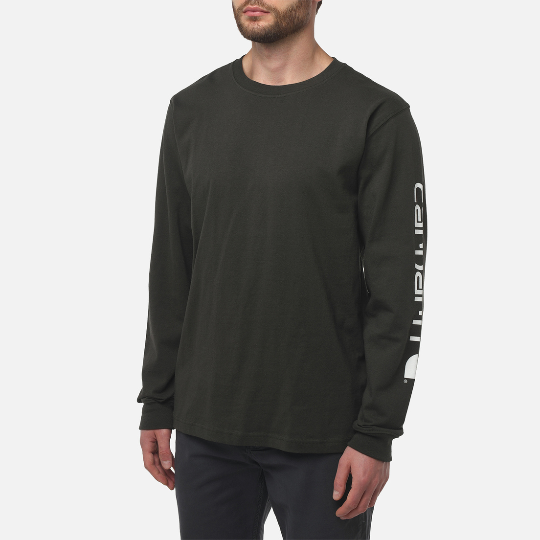 Carhartt Мужской лонгслив Relaxed Fit Heavyweight Logo Sleeve Graphic