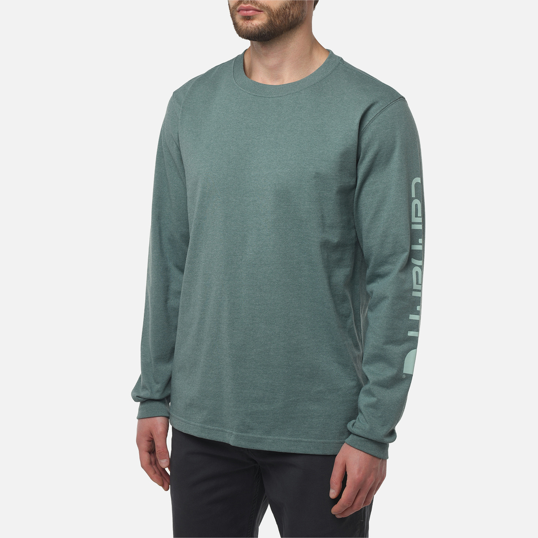 Carhartt Мужской лонгслив Relaxed Fit Heavyweight Logo Sleeve Graphic