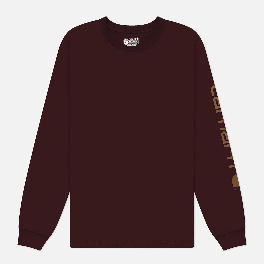 Carhartt Мужской лонгслив Relaxed Fit Heavyweight Logo Sleeve Graphic
