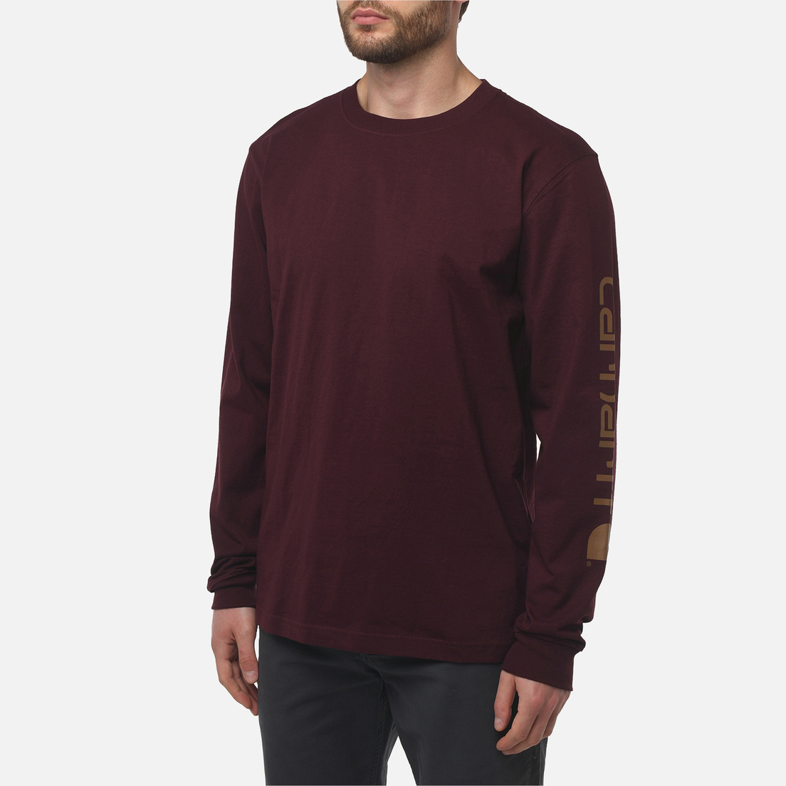 Carhartt Мужской лонгслив Relaxed Fit Heavyweight Logo Sleeve Graphic