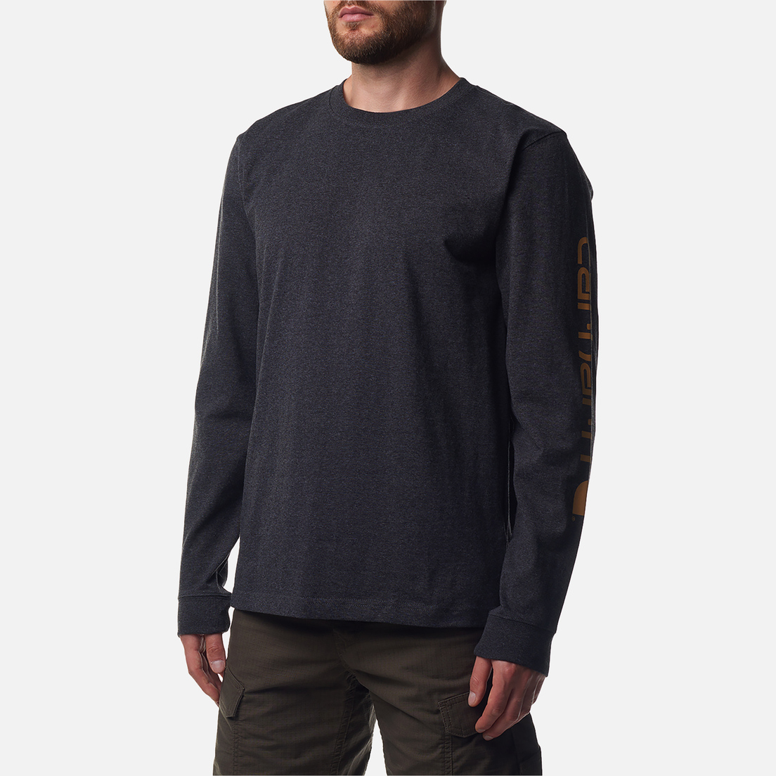 Carhartt Мужской лонгслив Relaxed Fit Heavyweight Logo Sleeve Graphic