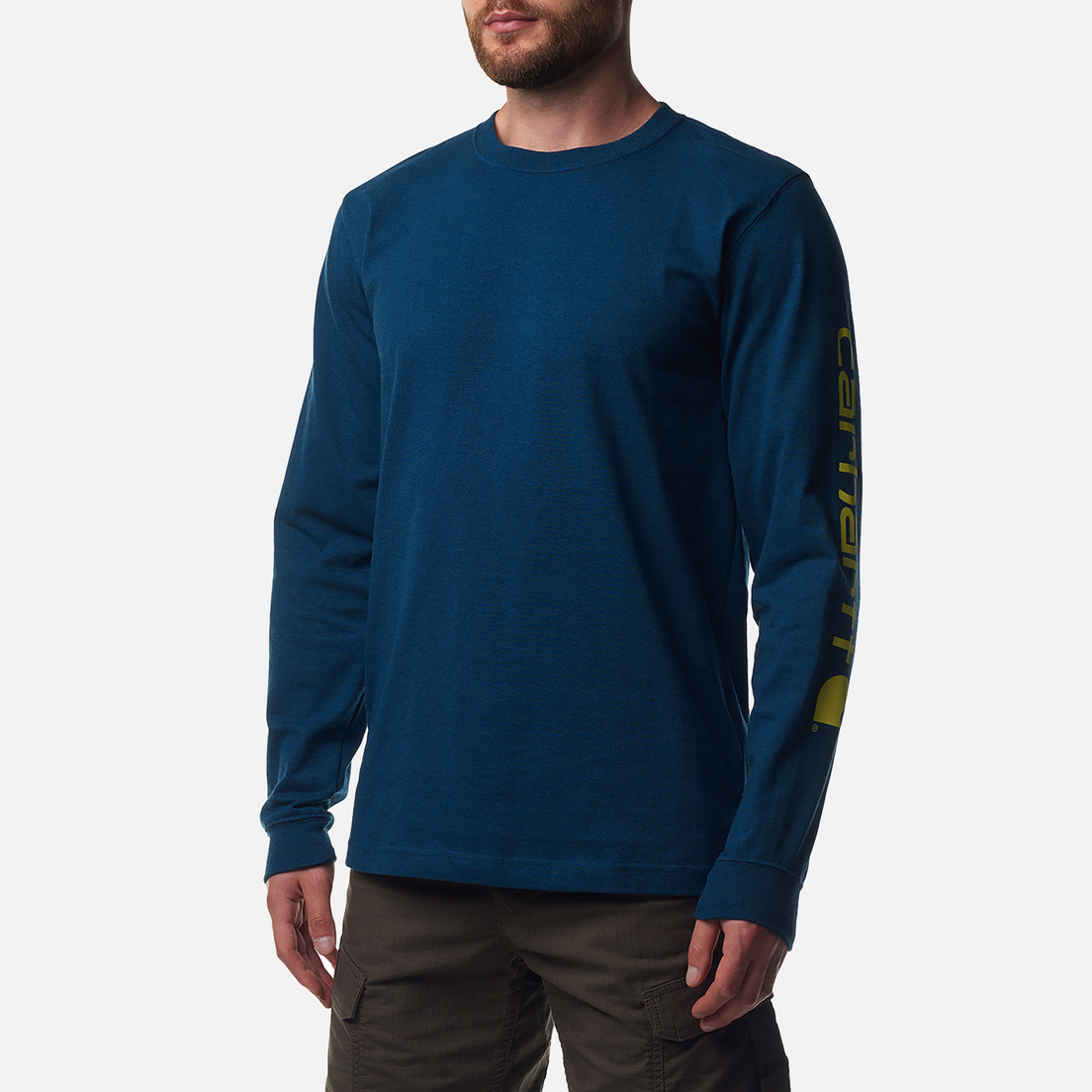 Carhartt Мужской лонгслив Relaxed Fit Heavyweight Logo Sleeve Graphic