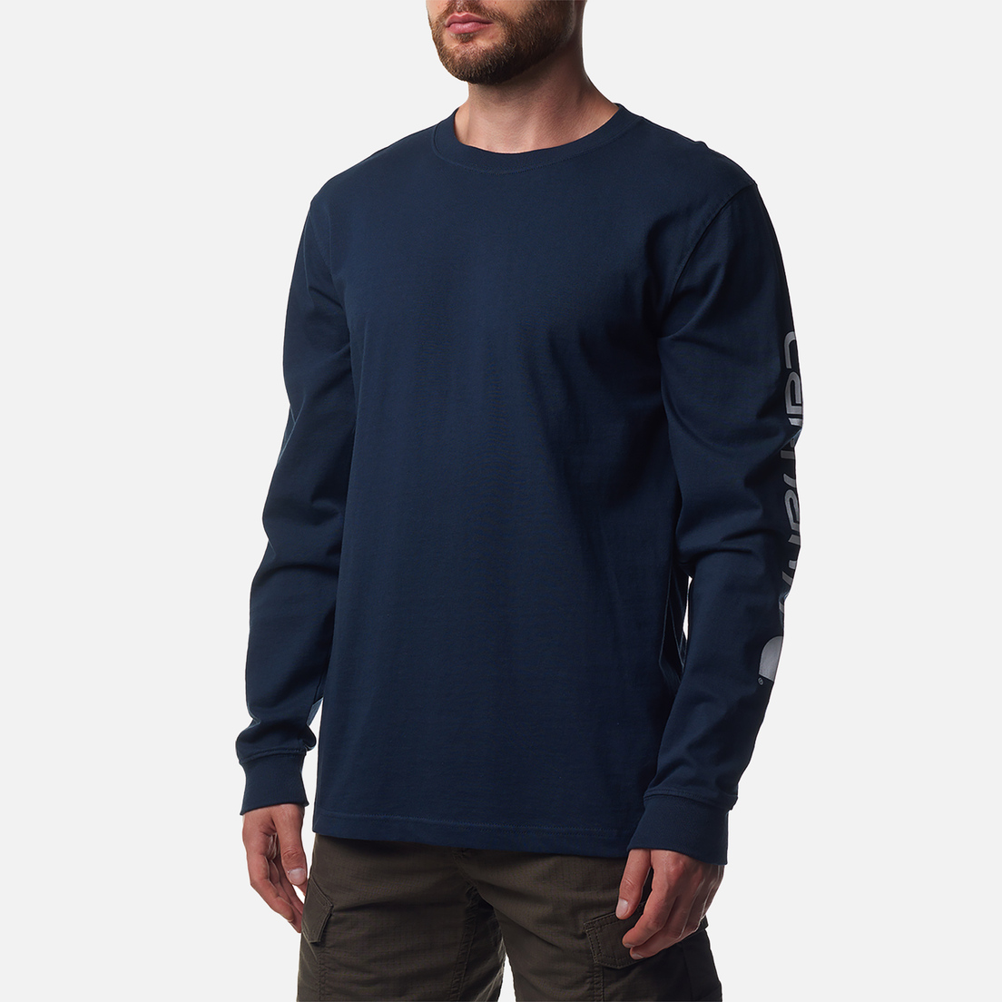 Carhartt Мужской лонгслив Relaxed Fit Heavyweight Logo Sleeve Graphic