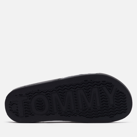 Женские сланцы Tommy Jeans Embossed Patent Slide Black