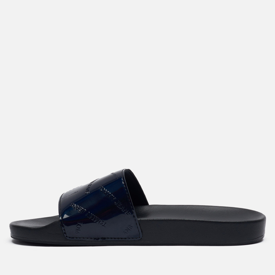Женские сланцы Tommy Jeans Embossed Patent Slide Black