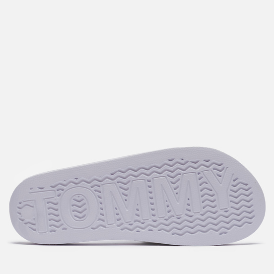 Женские сланцы Tommy Jeans Embossed Patent Slide White