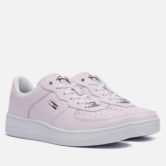 Женские кроссовки Tommy Jeans Textured Leather Basket Cupsole Light Pink