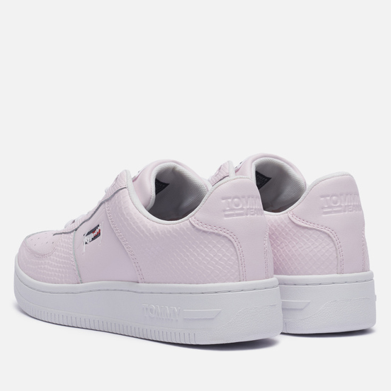 Женские кроссовки Tommy Jeans Textured Leather Basket Cupsole Light Pink