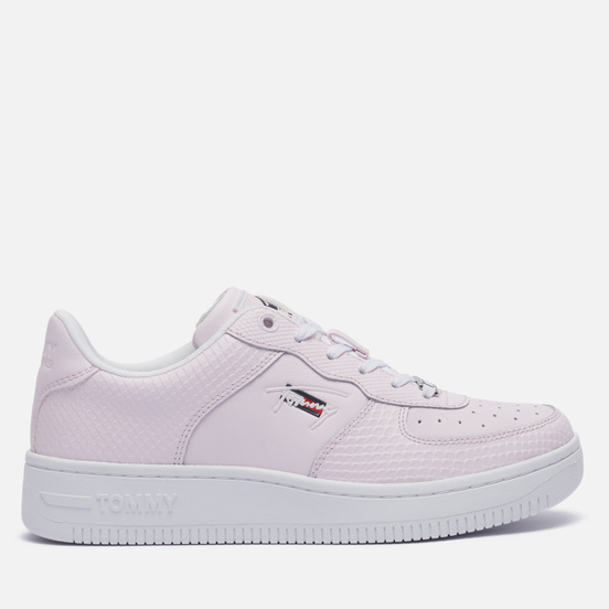 Женские кроссовки Tommy Jeans Textured Leather Basket Cupsole Light Pink