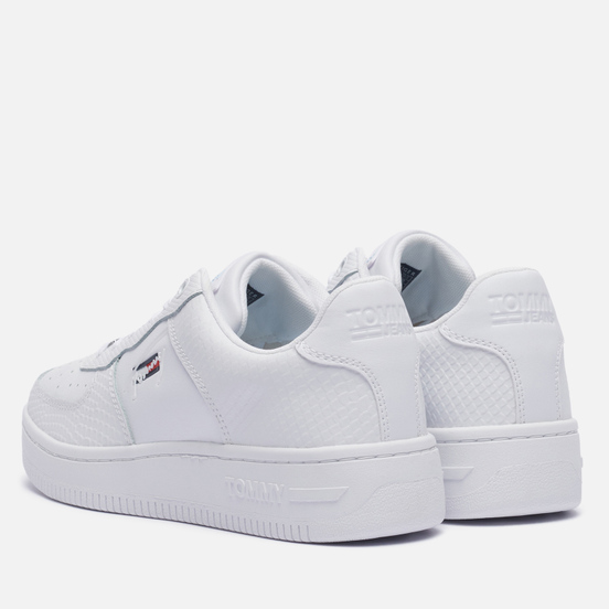Женские кроссовки Tommy Jeans Textured Leather Basket Cupsole White