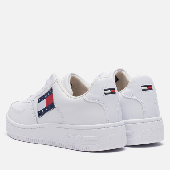 Женские кроссовки Tommy Jeans Leather Badge Cupsole Basketball Trainers White