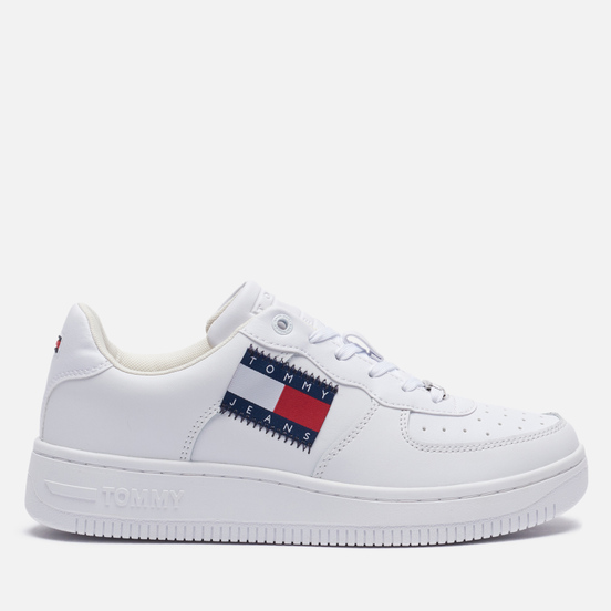 Женские кроссовки Tommy Jeans Leather Badge Cupsole Basketball Trainers White