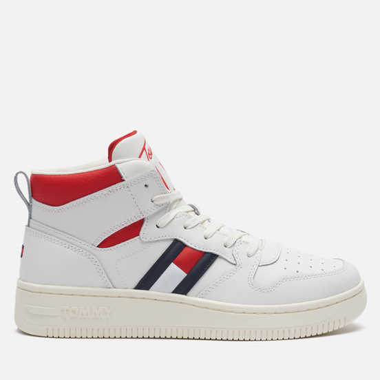 Женские кроссовки Tommy Jeans Leather High-Top Basketball Trainers Ecru