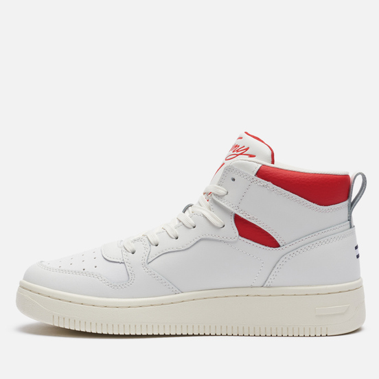 Женские кроссовки Tommy Jeans Leather High-Top Basketball Trainers Ecru
