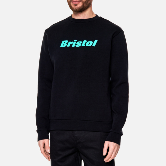 Мужская толстовка F.C. Real Bristol Authentic Logo Tech Knit Crew Neck Black