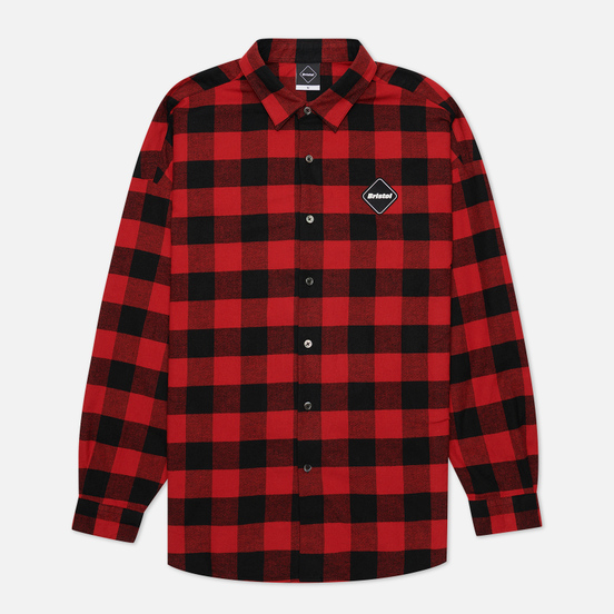 Мужская рубашка F.C. Real Bristol Big Logo Flannel Baggy Red