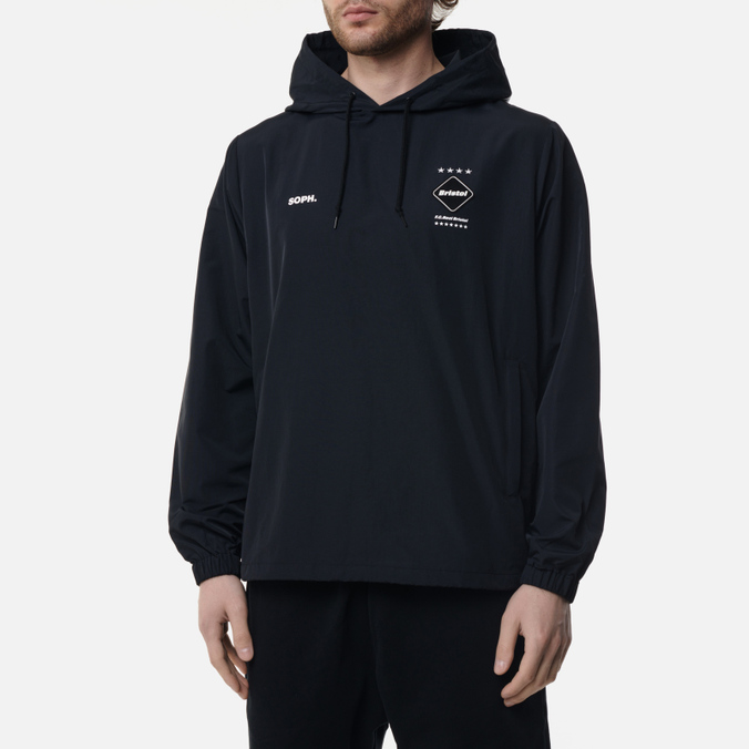 Мужская куртка анорак F.C. Real Bristol, цвет чёрный, размер S FCRB-220069-BLACK Logo Applique Pullover Hoodie - фото 3