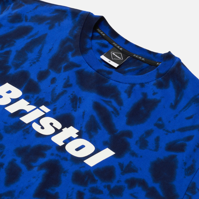Мужская футболка F.C. Real Bristol, цвет синий, размер XL FCRB-220072-NAVY Relax Fit Tie Dye Authnetic Logo - фото 2
