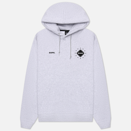 фото Мужская толстовка f.c. real bristol big logo team hoodie, цвет серый, размер s