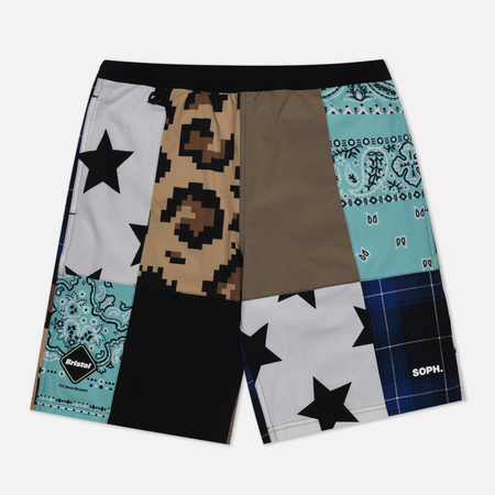 фото Мужские шорты f.c. real bristol multi pattern, цвет коричневый, размер s