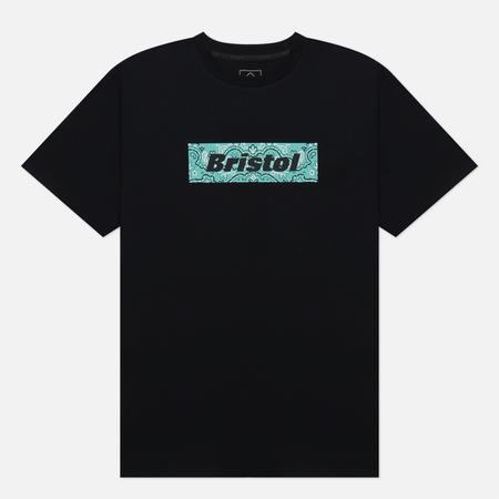 фото Мужская футболка f.c. real bristol box logo, цвет чёрный, размер s