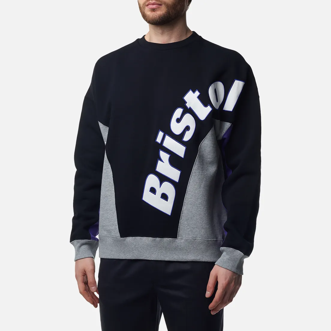 F.C. Real Bristol Мужская толстовка Big Logo Paneled Crew Neck