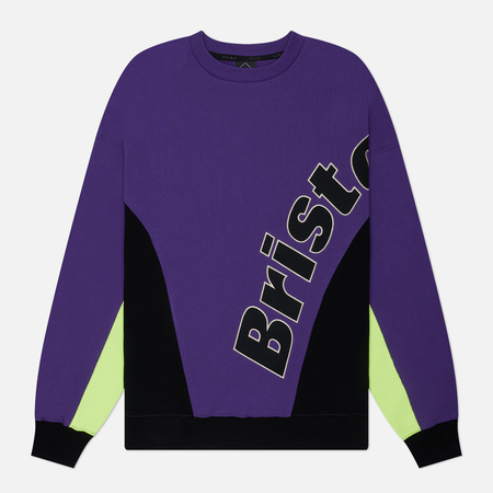 фото Мужская толстовка f.c. real bristol big logo paneled crew neck, цвет фиолетовый, размер s