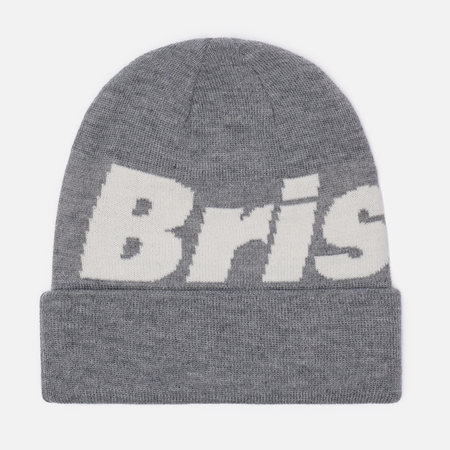 фото Шапка f.c. real bristol big logo knit, цвет серый