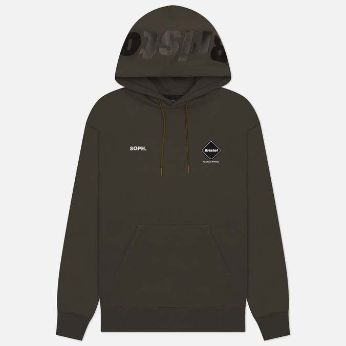 Мужская толстовка F.C. Real Bristol Logo Team Hoodie, цвет оливковый