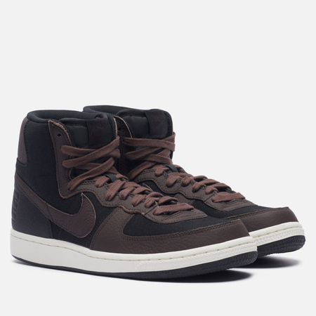 фото Мужские кроссовки nike terminator high se velvet brown, цвет коричневый, размер 41 eu