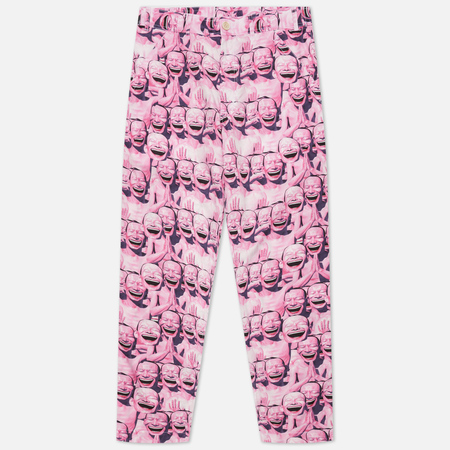 Мужские брюки Comme des Garcons SHIRT x Yue Minjun All Over Print, цвет розовый, размер M