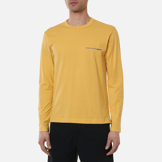 Мужской лонгслив Comme des Garcons SHIRT Front Logo Yellow