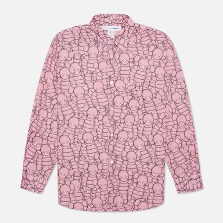 Мужская рубашка Comme des Garcons SHIRT x KAWS Print B, цвет розовый, размер XL