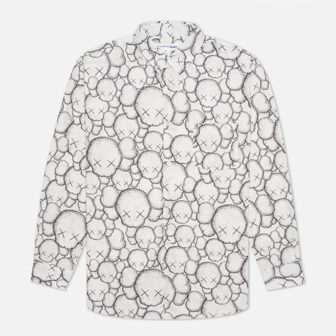 Мужская рубашка Comme des Garcons SHIRT, цвет белый, размер L FH-B025-W21-1 x KAWS Print A - фото 1
