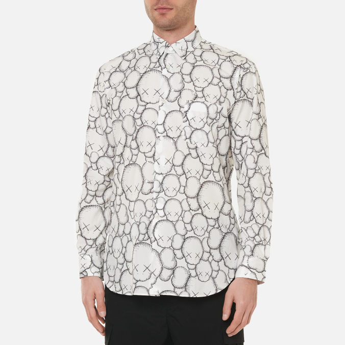 Мужская рубашка Comme des Garcons SHIRT, цвет белый, размер L FH-B025-W21-1 x KAWS Print A - фото 3