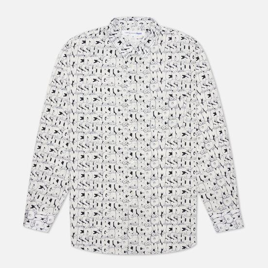 Мужская рубашка Comme des Garcons SHIRT x KAWS Print E White/Black