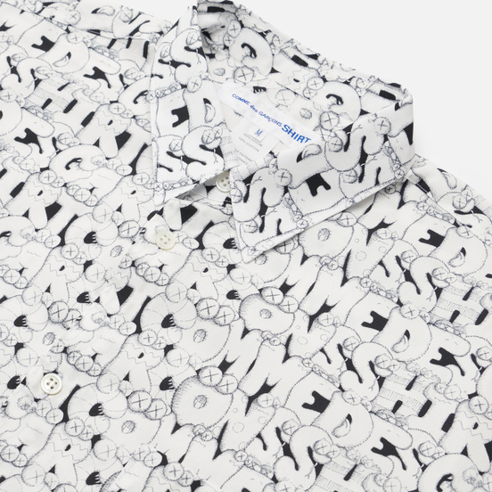 Мужская рубашка Comme des Garcons SHIRT x KAWS Print E White/Black