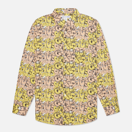Мужская рубашка Comme des Garcons SHIRT x KAWS Print F Yellow/Peach