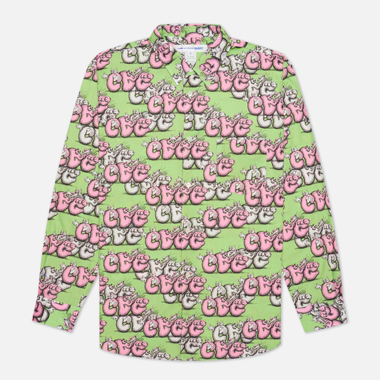 Мужская рубашка Comme des Garcons SHIRT x KAWS Print G Green/Pink