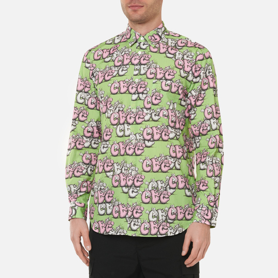 Мужская рубашка Comme des Garcons SHIRT x KAWS Print G Green/Pink