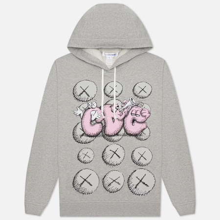 Мужская толстовка Comme des Garcons SHIRT x KAWS Print 2 Hoodie, цвет серый, размер L