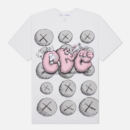 Мужская футболка Comme des Garcons SHIRT x KAWS Print 2, цвет белый, размер L