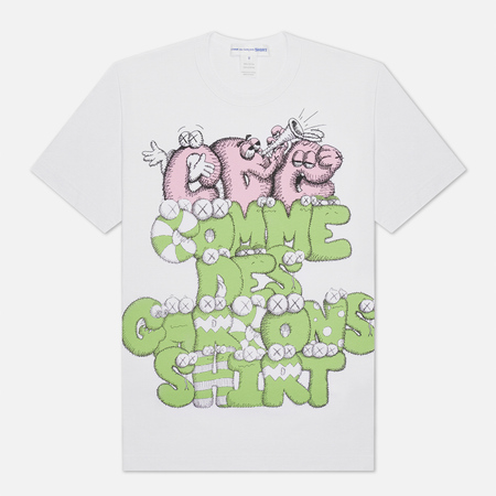 Мужская футболка Comme des Garcons SHIRT x KAWS Print 4, цвет белый, размер S