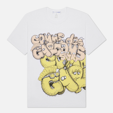 Мужская футболка Comme des Garcons SHIRT x KAWS Print 5, цвет белый, размер XL